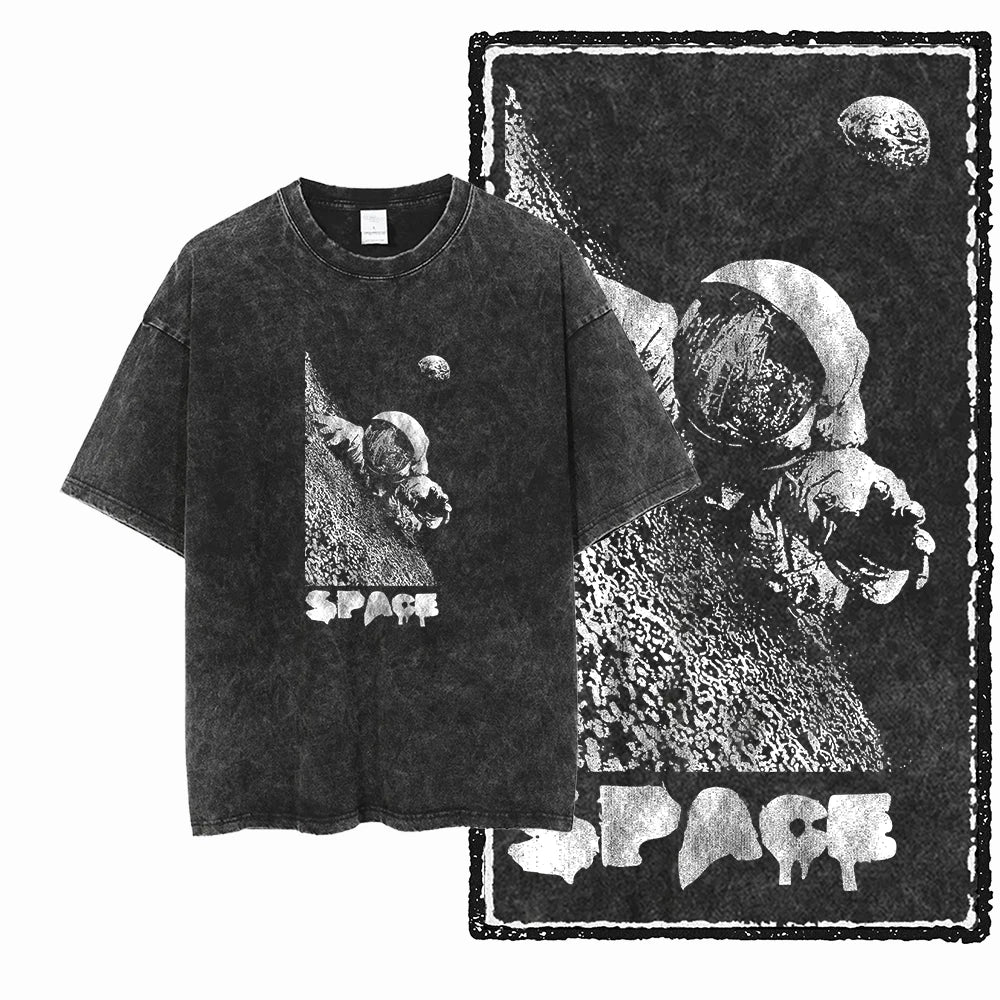 Space Theme Graphic T-Shirt (Acid Wash)