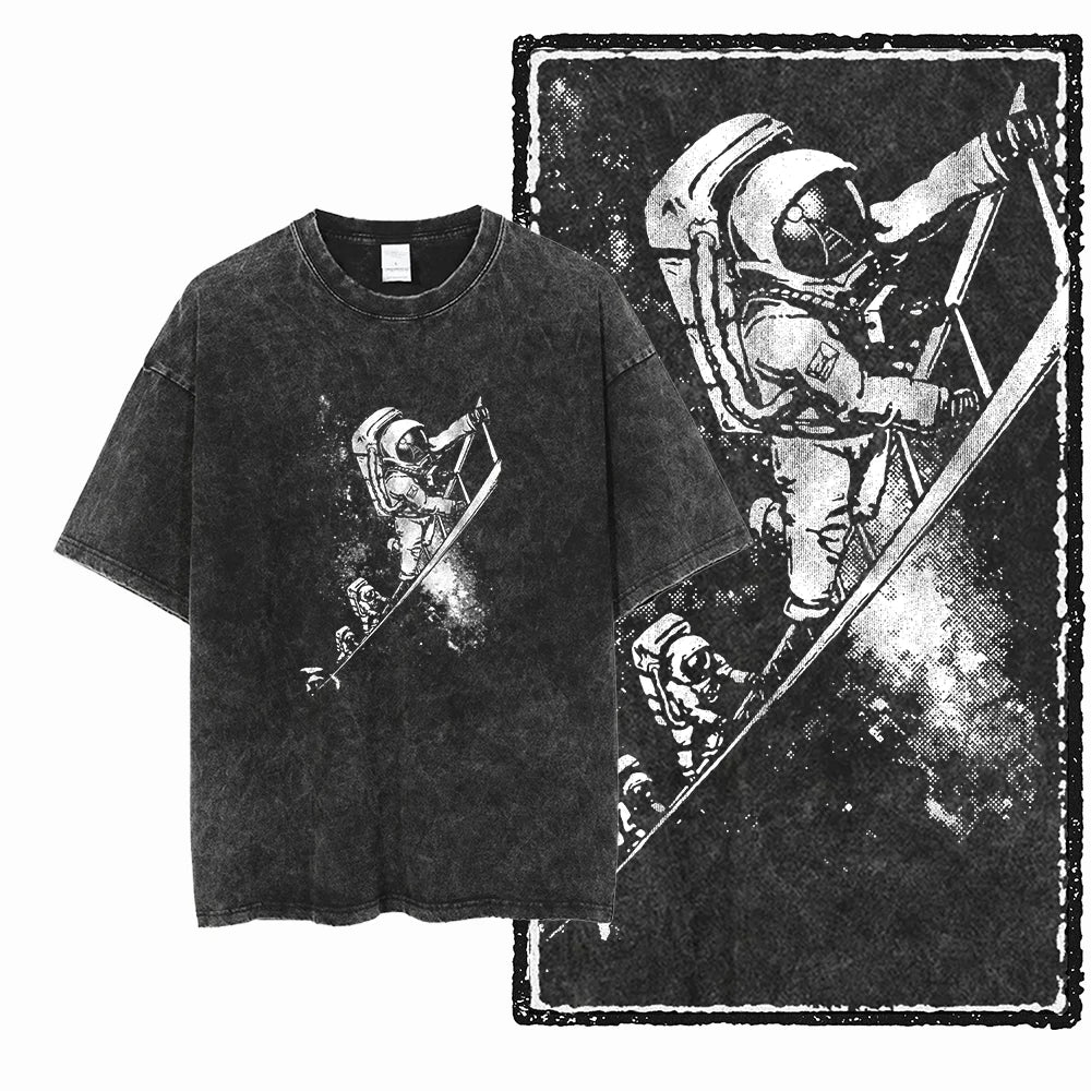 Space Theme Graphic T-Shirt (Acid Wash)