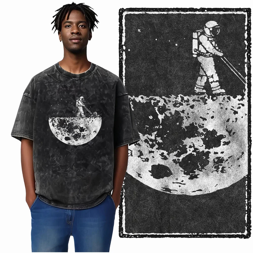 Space Theme Graphic T-Shirt (Acid Wash)