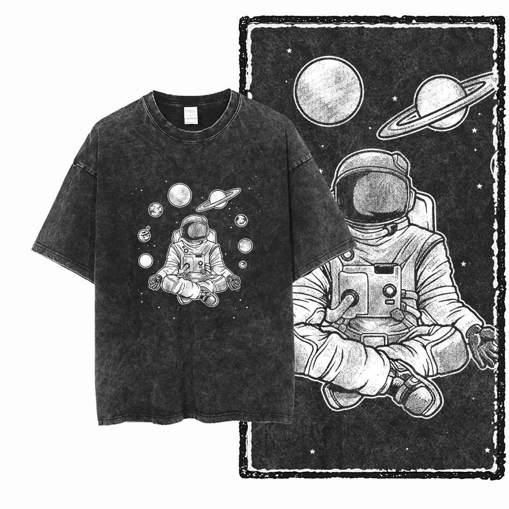 Space Theme Graphic T-Shirt (Acid Wash)