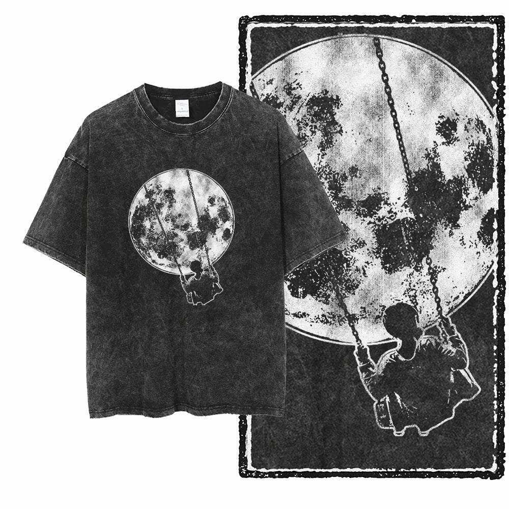 Space Theme Graphic T-Shirt (Acid Wash)