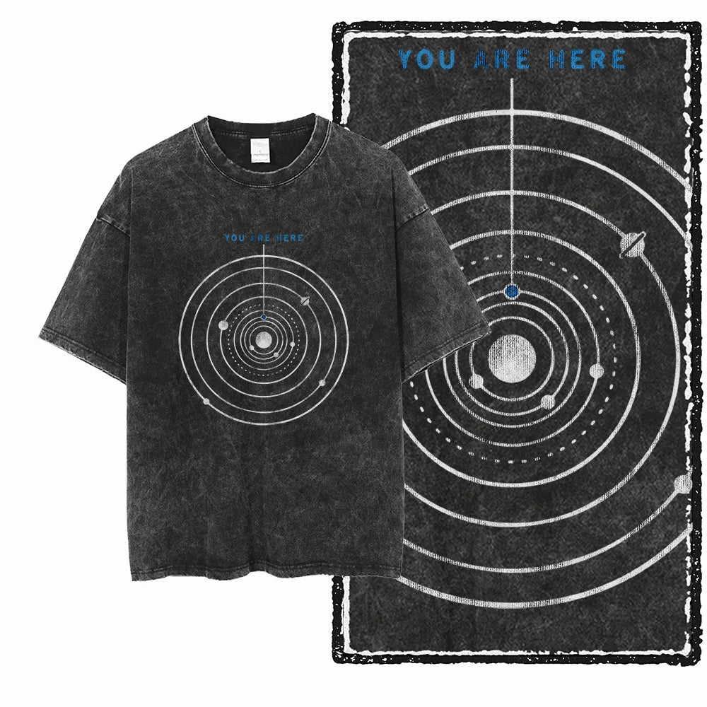 Space Theme Graphic T-Shirt (Acid Wash)
