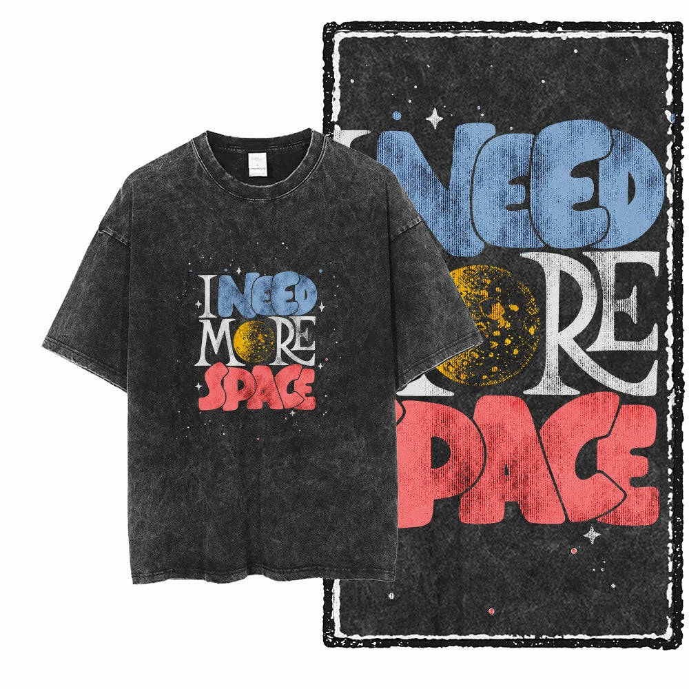 Space Theme Graphic T-Shirt (Acid Wash)