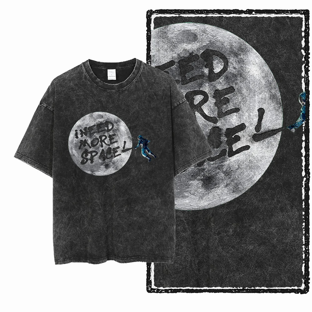 Space Theme Graphic T-Shirt (Acid Wash)