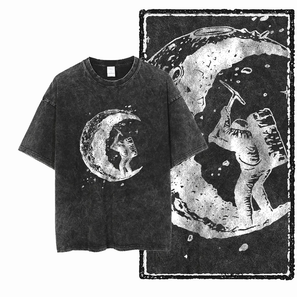 Space Theme Graphic T-Shirt (Acid Wash)